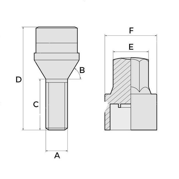 Śruby antykradzieżowe McGard 14x1,5x39 stożek