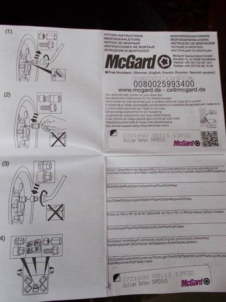 Zabezpieczenia do kół 12x1,5 stożek McGard KL 21 