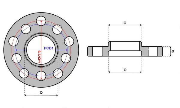 Dystanse 4x100/4x108 piasta 57 mm (2 szt.) komplet